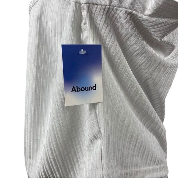 ABOUND Women’s Top Long Sleeve Ribbed Chest Cut Out Crop Grey/White 2X NWT - Picture 5 of 5